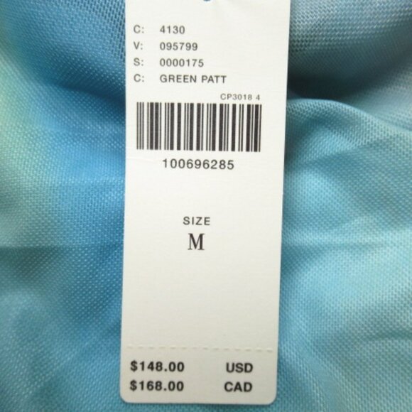 Anthropologie The Maya Ruched Cowl-Neck Mesh Dress Green Pattern Watercolor M - Picture 12 of 12